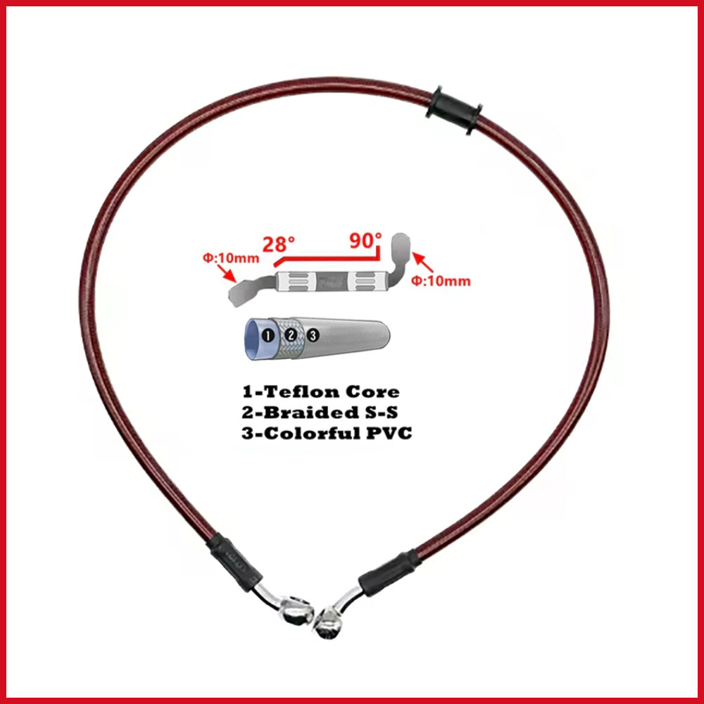 Motorcycle Brake Cable - 28-90 Derajat 10Mm Banjo 300Mm Hingga