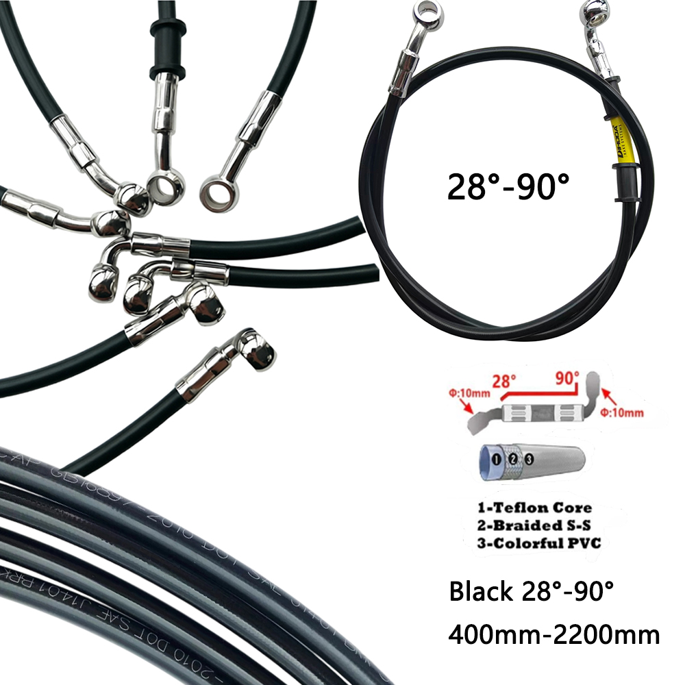 Motorcycle Brake Cable - Hitam 28 ° -90 ° Selang