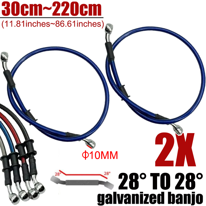 Motorcycle Brake Cable - 2X Universal 30cm-220cm 28 ° Selang