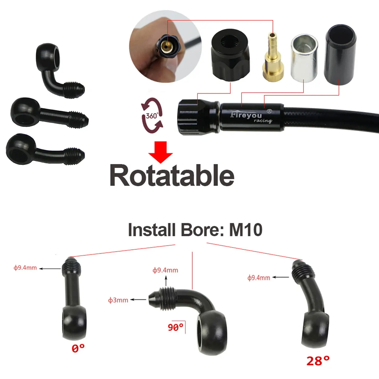 AN3 Selang Rem Kepang Sepeda M - Motorcycle Brake Cable ulasan dan harga